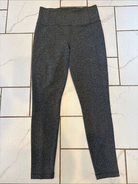 Athleta Women’s Delancey Charcoal Gray Leggings, Houndstooth- small petite, EUC